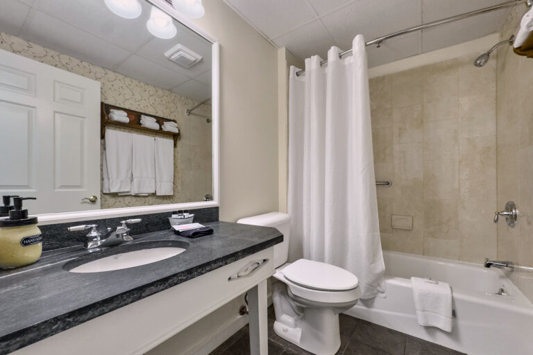 Bathroom Throughout Rooms in the Hotel in Rockport Maine